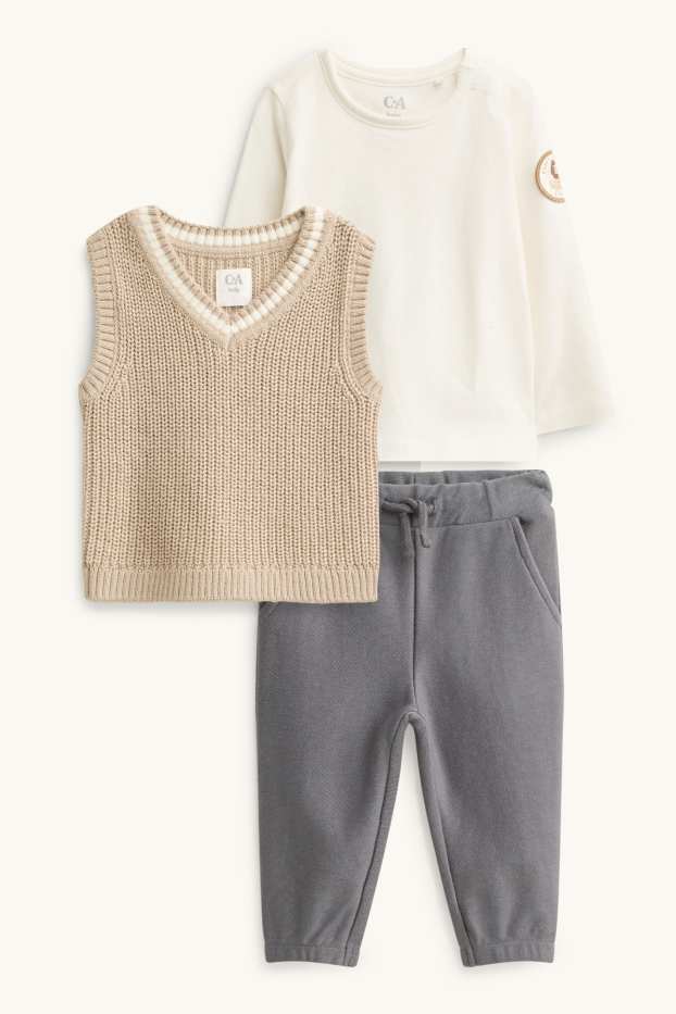 Baby Boys - Baby outfit - 3 piece - gray / beige