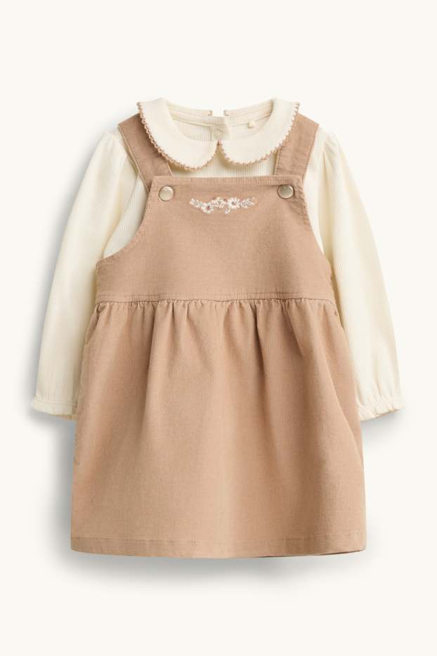 Baby Girls - Floral - baby outfit - 2 piece - brown / cremewhite