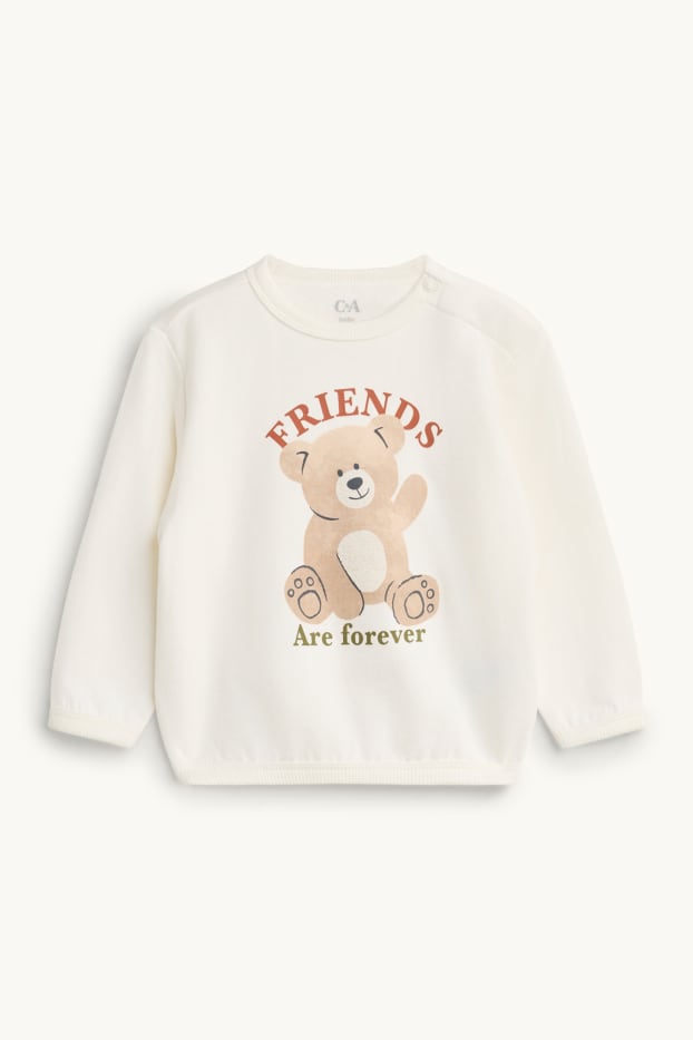 Baby Boys - Teddy bear - baby outfit - 3 piece - brown / cremewhite