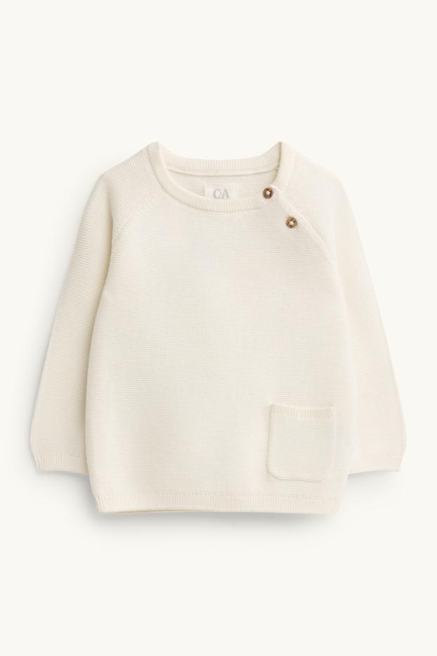 Baby Boys - Baby outfit - ribbed - 2 piece - cremewhite