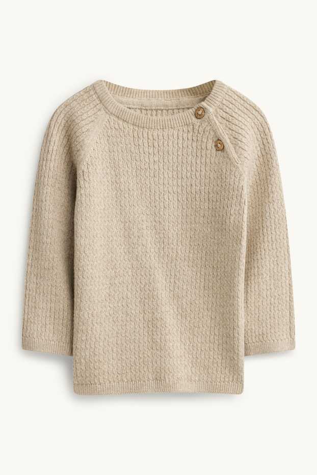 Baby Boys - Newborn outfit - 2 piece - cable knit pattern - beige