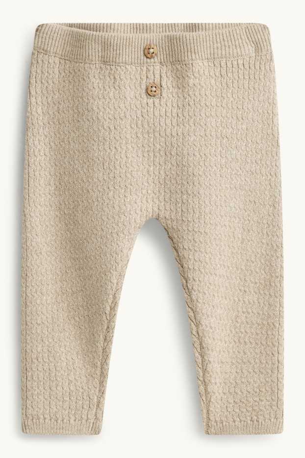 Baby Boys - Newborn outfit - 2 piece - cable knit pattern - beige