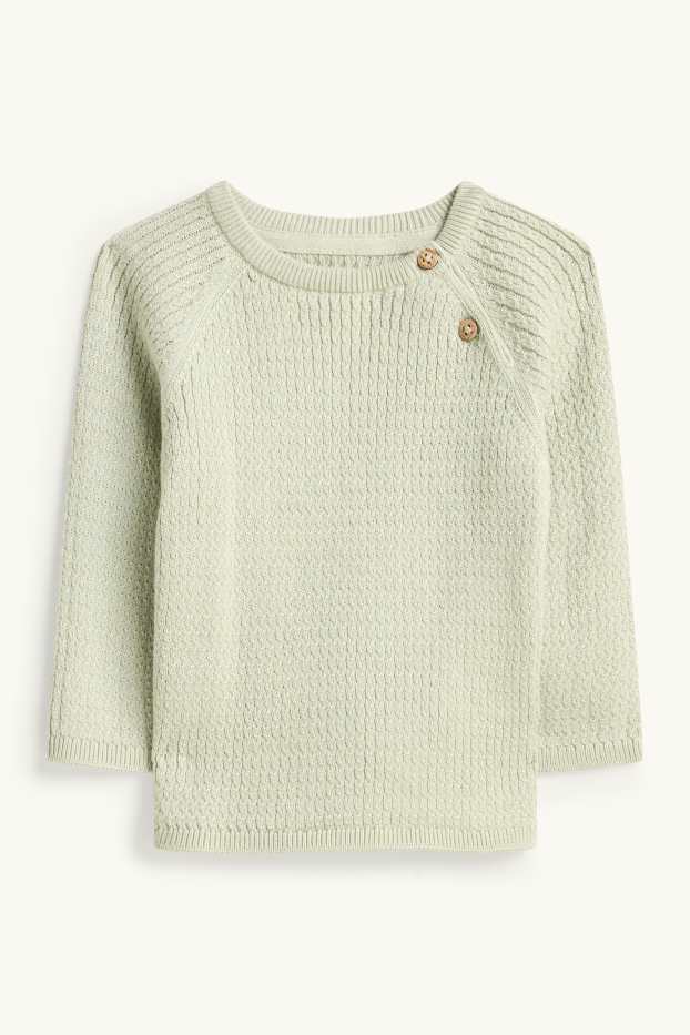 Baby Boys - Newborn outfit - 2 piece - cable knit pattern - light green