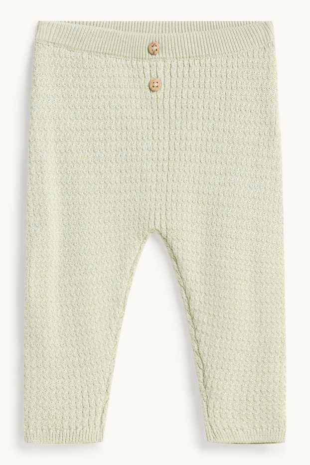 Baby Boys - Newborn outfit - 2 piece - cable knit pattern - light green