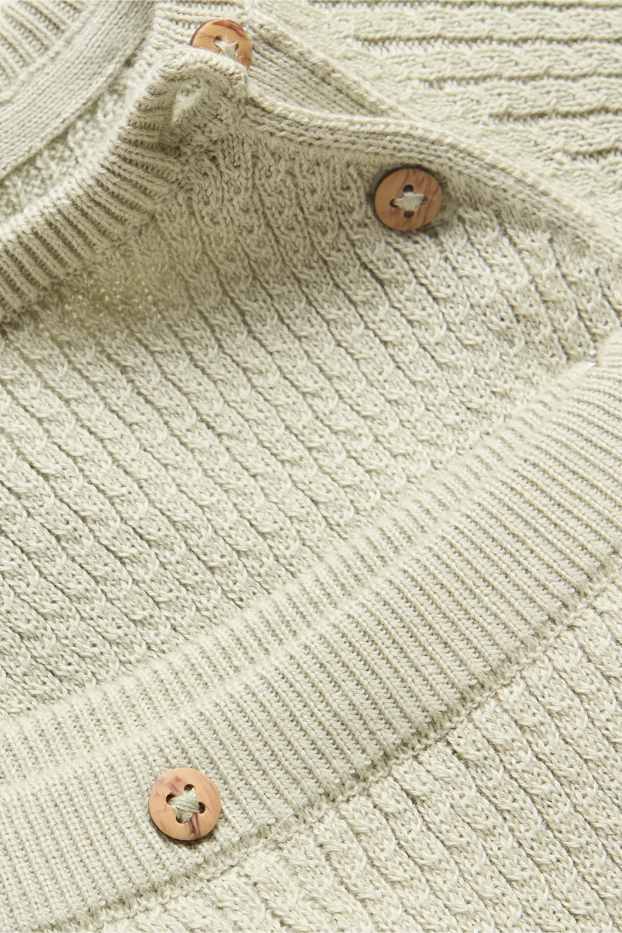 Baby Boys - Newborn outfit - 2 piece - cable knit pattern - light green