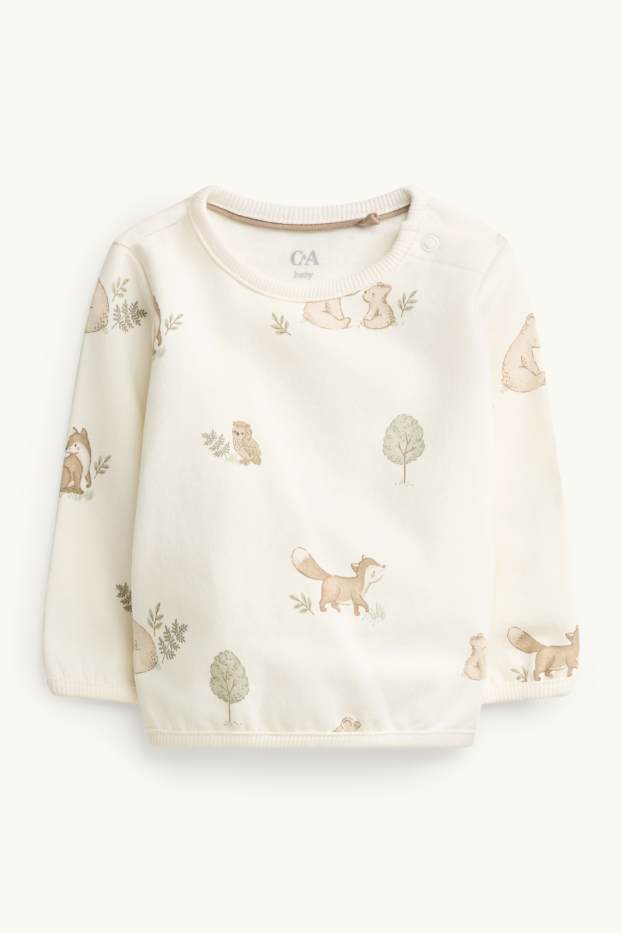 Baby Boys - Woodland animals - newborn outfit - 2 piece - cremewhite
