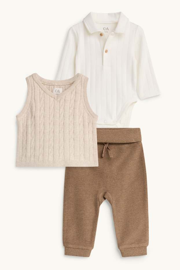 Baby Boys - Newborn outfit - 3 piece - creme