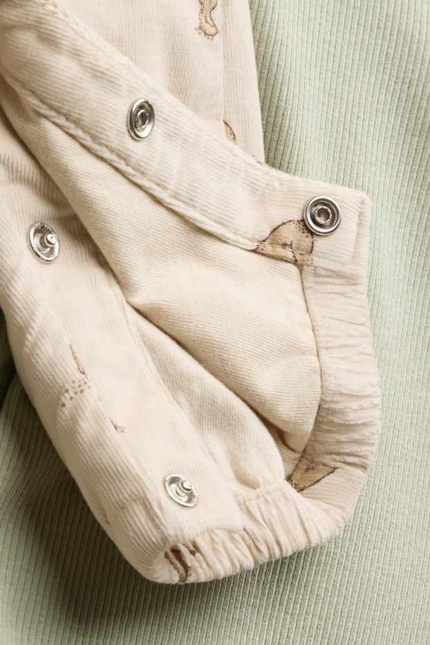 Baby Boys - Bear - newborn outfit - 2-piece - beige / green