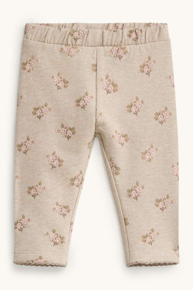 Baby Girls - Floral - newborn outfit - 2-piece - brown / cremewhite