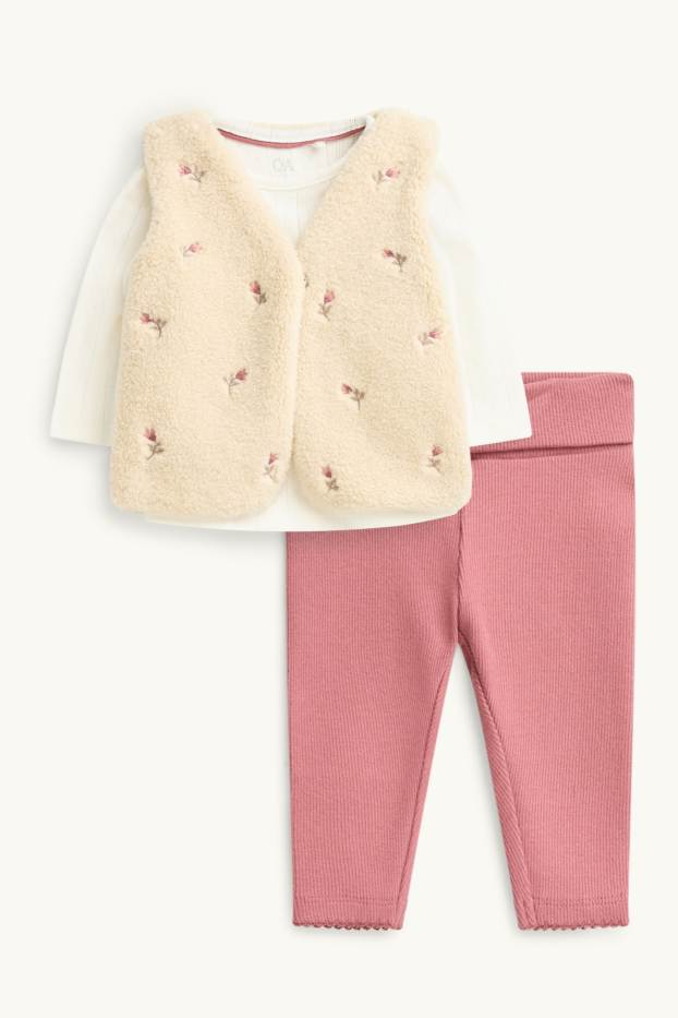 Baby Girls - Baby outfit - 3 piece - rose / beige