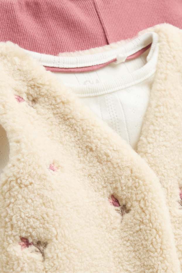 Baby Girls - Baby outfit - 3 piece - rose / beige