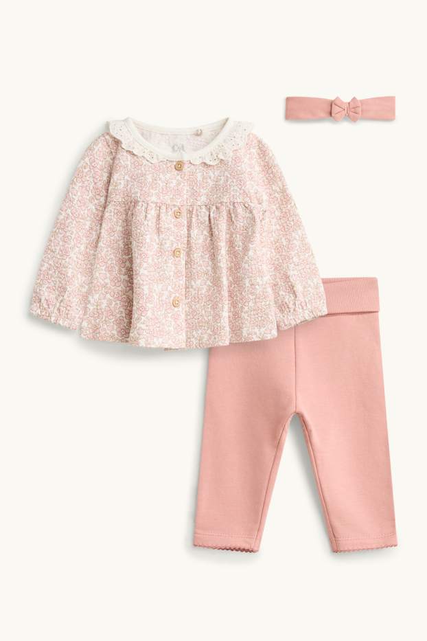 Baby Girls - Floral - newborn outfit - 3-piece - rose