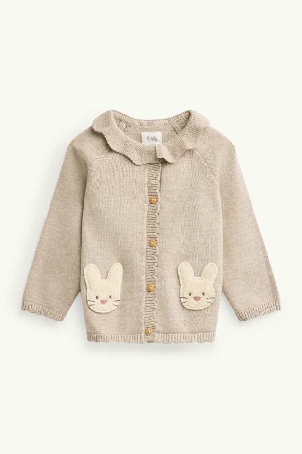 Baby Girls - Bunny rabbit - newborn outfit - 2-piece - beige