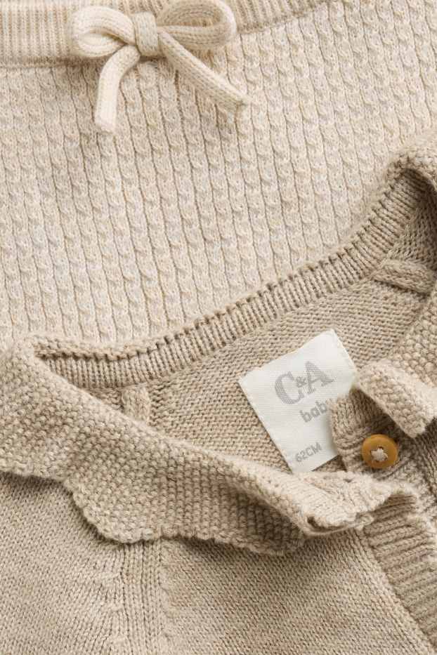 Baby Girls - Bunny rabbit - newborn outfit - 2-piece - beige