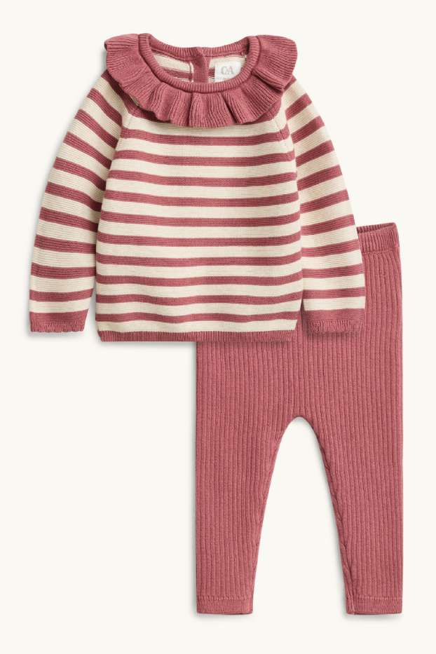 Baby Girls - Baby outfit - 2 piece - rose / beige
