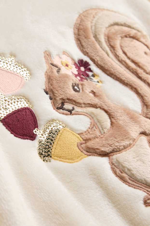 Children Girls - Squirrel - sweatshirt - shiny - brown / cremewhite