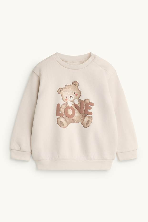 Baby Girls - Bear - baby outfit - 2 piece - creme