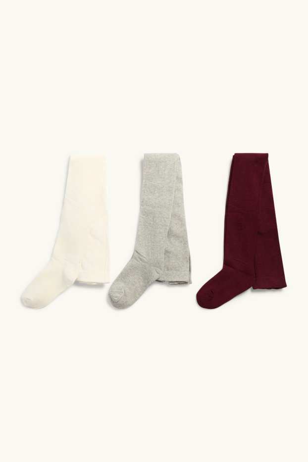 Children Girls - Multipack of 3 - tights - bordeaux