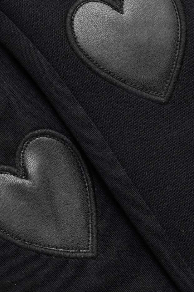 Heart - thermal leggings - black