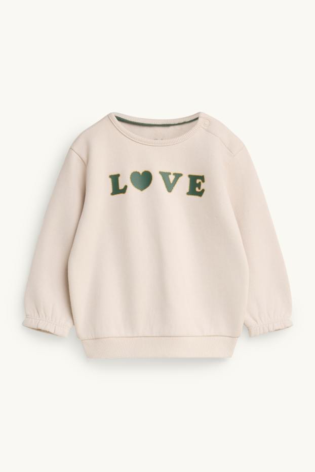 Baby Girls - Little hearts - baby outfit - 2 piece - dark green / cremewhite