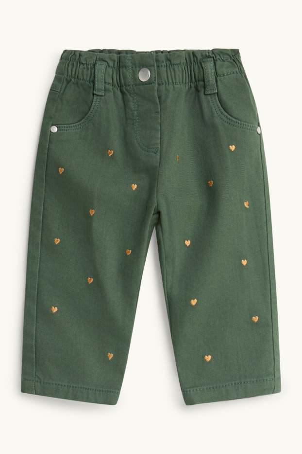 Baby Girls - Little hearts - baby outfit - 2 piece - dark green / cremewhite