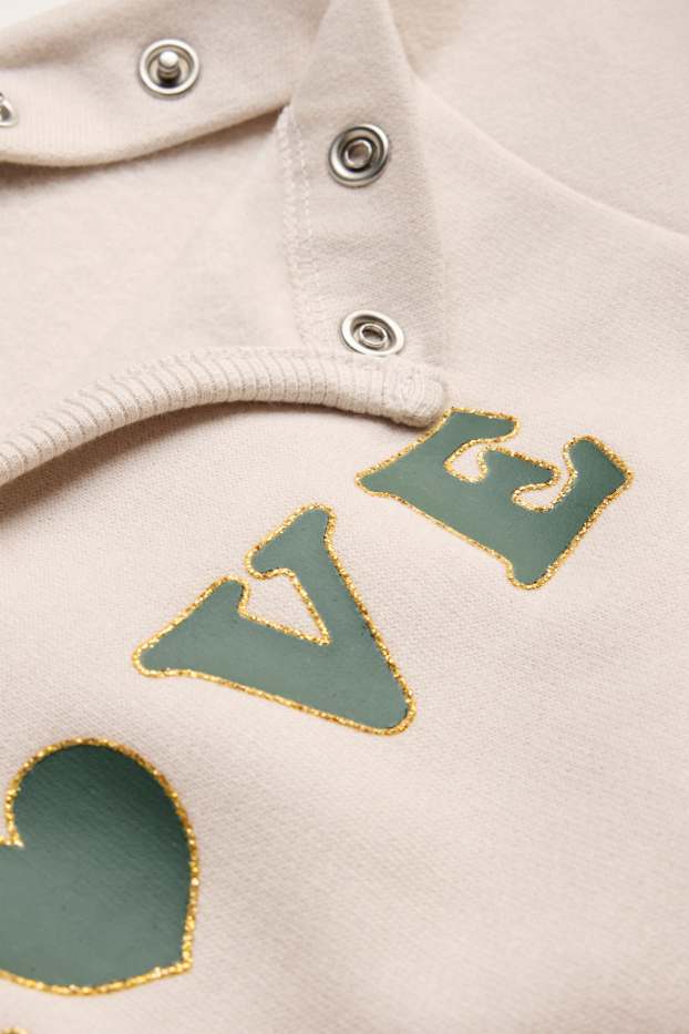 Baby Girls - Little hearts - baby outfit - 2 piece - dark green / cremewhite
