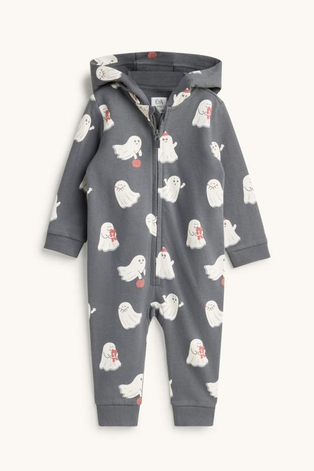 Baby Boys - Halloween - ghost - baby onesie - gray