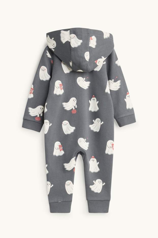 Baby Boys - Halloween - ghost - baby onesie - gray