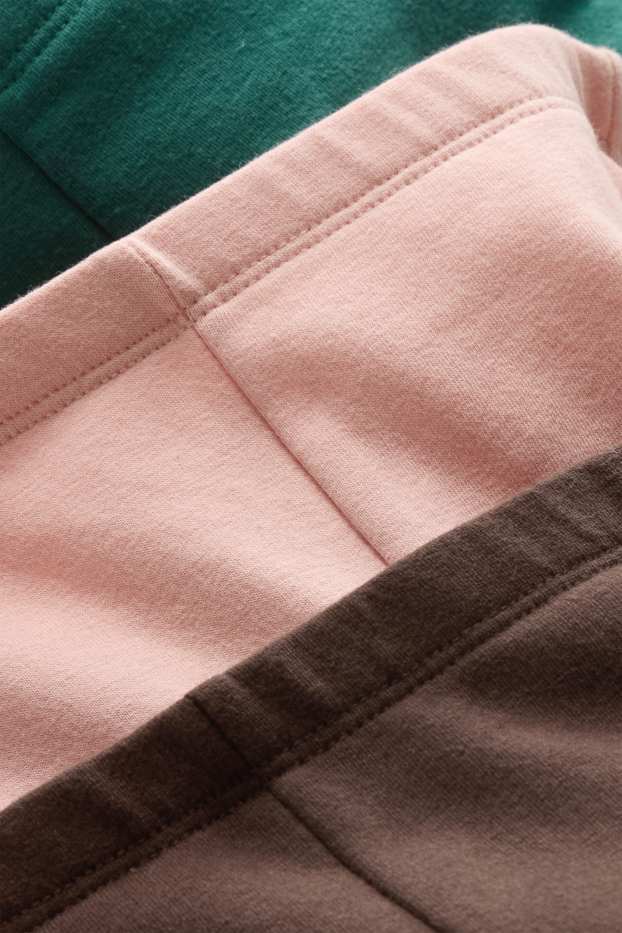 Children Girls - Multipack of 3 - flared winter leggings - brown / rose