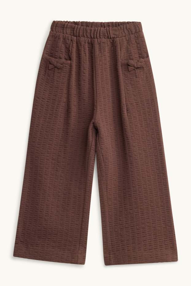 Children Girls - Cloth trousers - textured - brown