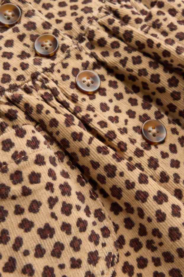 Children Girls - Corduroy skirt - patterned - LYCRA® - beige / brown