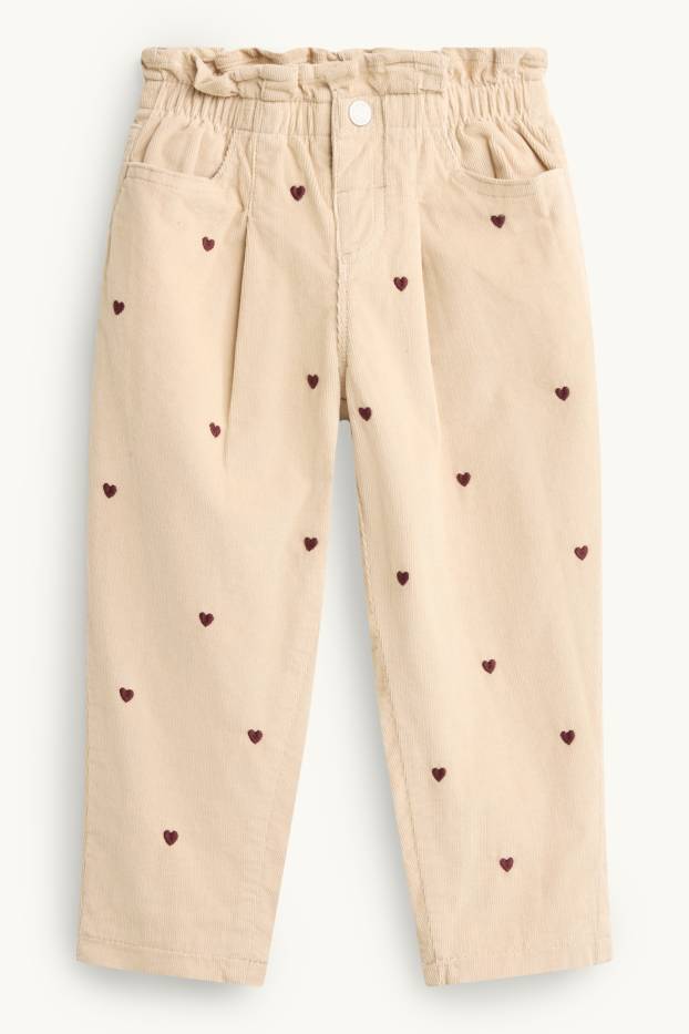 Children Girls - Heart - thermal trousers - LYCRA® - beige