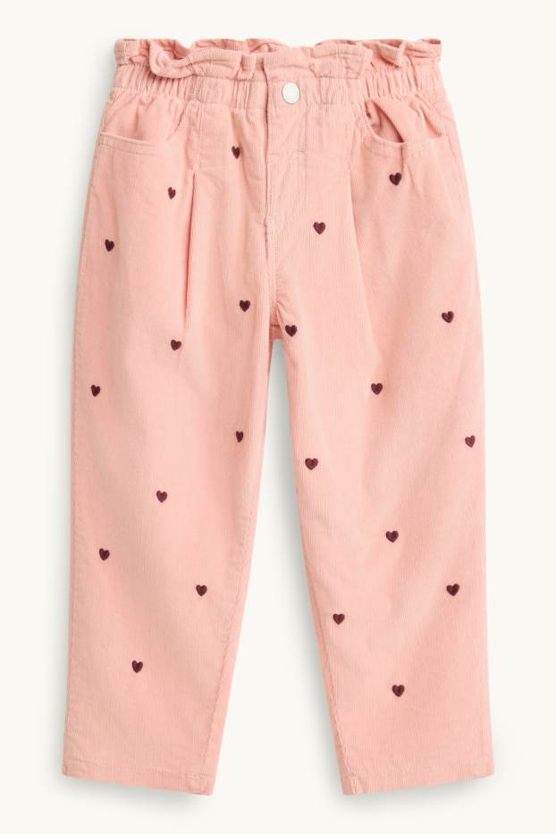 Children Girls - Heart - thermal trousers - LYCRA® - rose