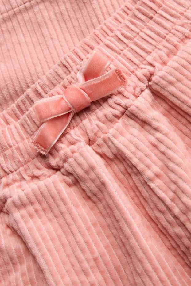 Children Girls - Thermal corduroy trousers - wide leg - pale pink