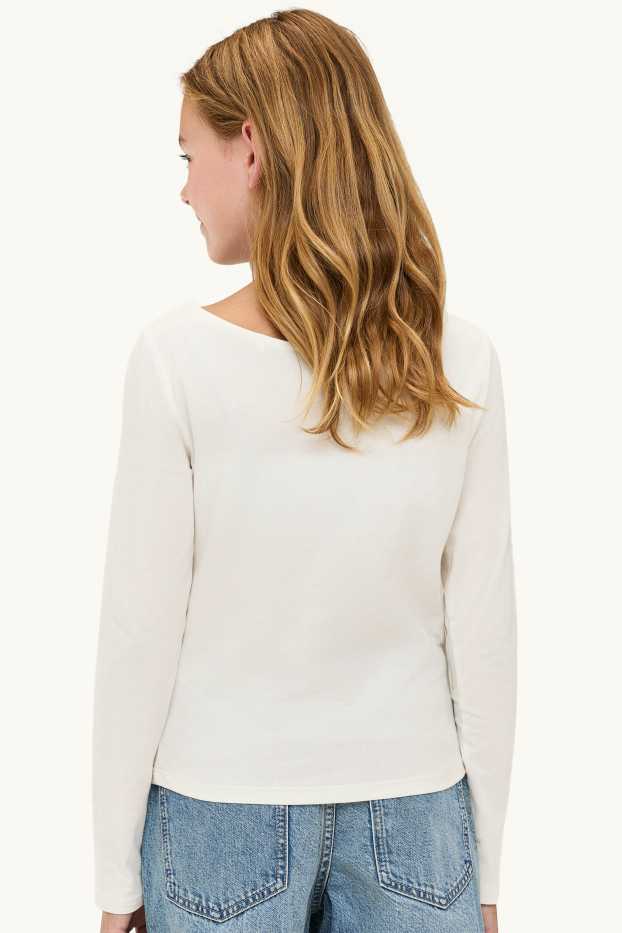 Children Girls - Multipack of 3 - long sleeve top - brown / cremewhite