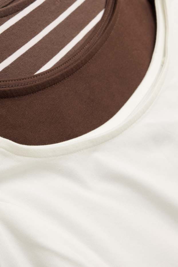 Children Girls - Multipack of 3 - long sleeve top - brown / cremewhite