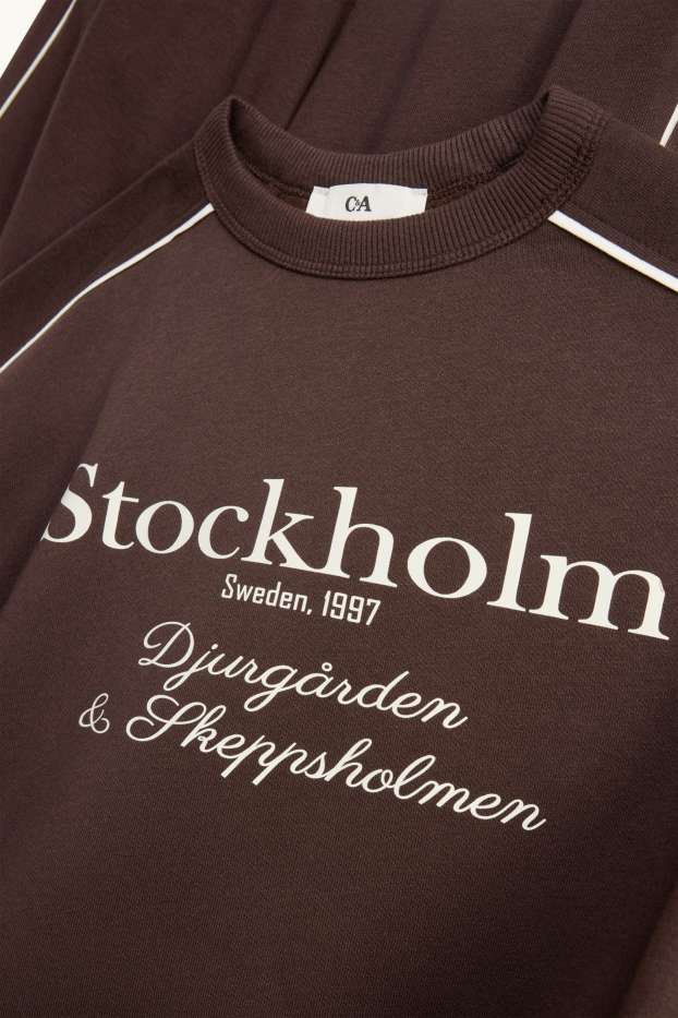 Children Girls - Stockholm - set - sweatshirt and joggers - 2 piece - dark brown