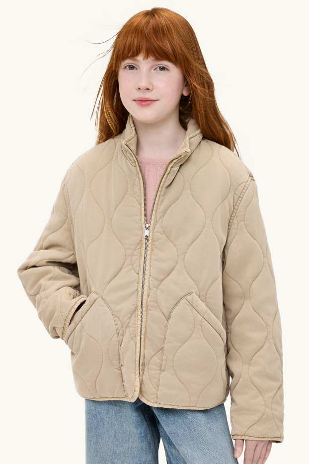 Children Girls - Quilted jacket - beige