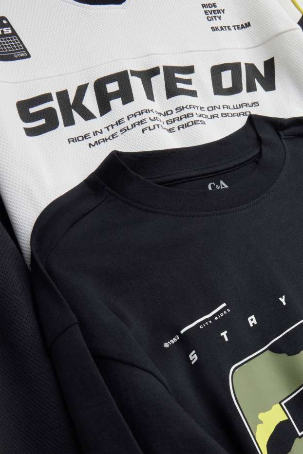 Children Boys - Multipack of 2 - skate - long sleeve top - black / white