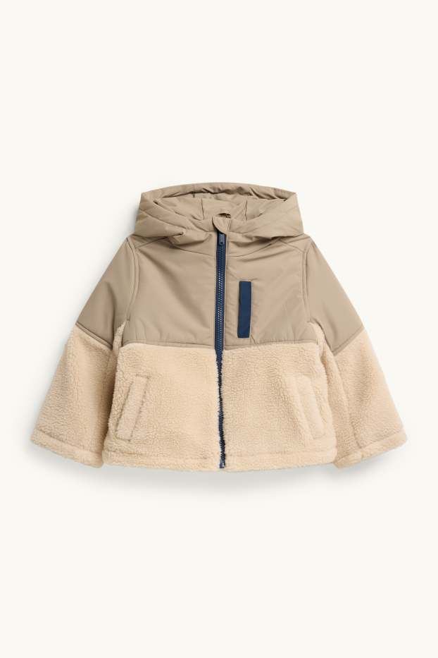 Children Boys - Jacket with hood - lined - beige / beige