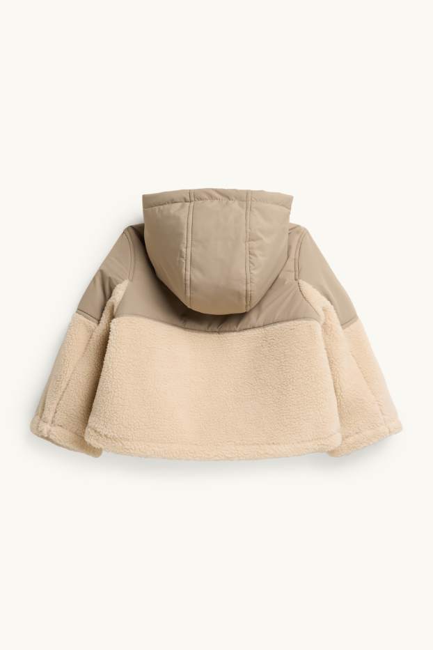 Children Boys - Jacket with hood - lined - beige / beige