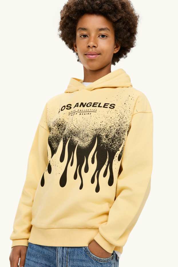 Flames - hoodie - yellow