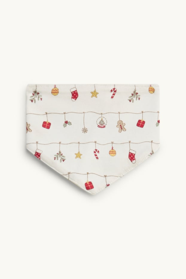 Baby Boys - Bear and Christmas tree - newborn Christmas outfit - red / cremewhite
