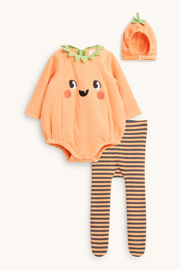 Baby Girls - Halloween - pumpkin - baby outfit - 3 piece - orange