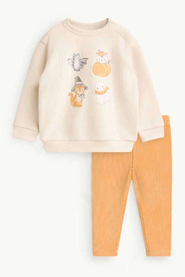 Baby Girls - Halloween - baby outfit - 2 piece - orange / cremewhite