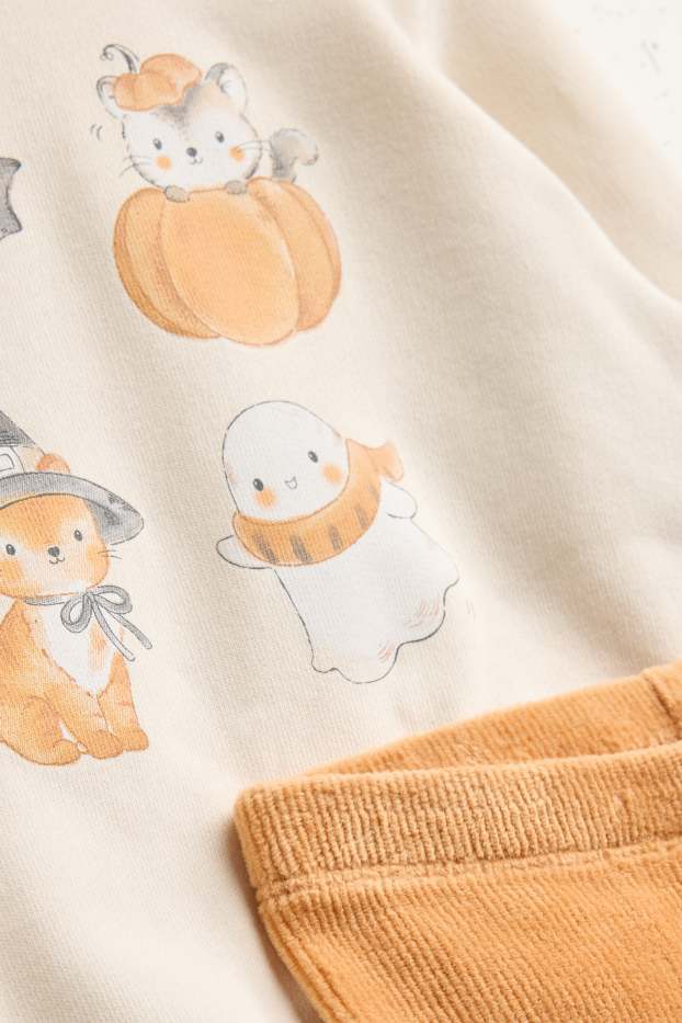 Baby Girls - Halloween - baby outfit - 2 piece - orange / cremewhite