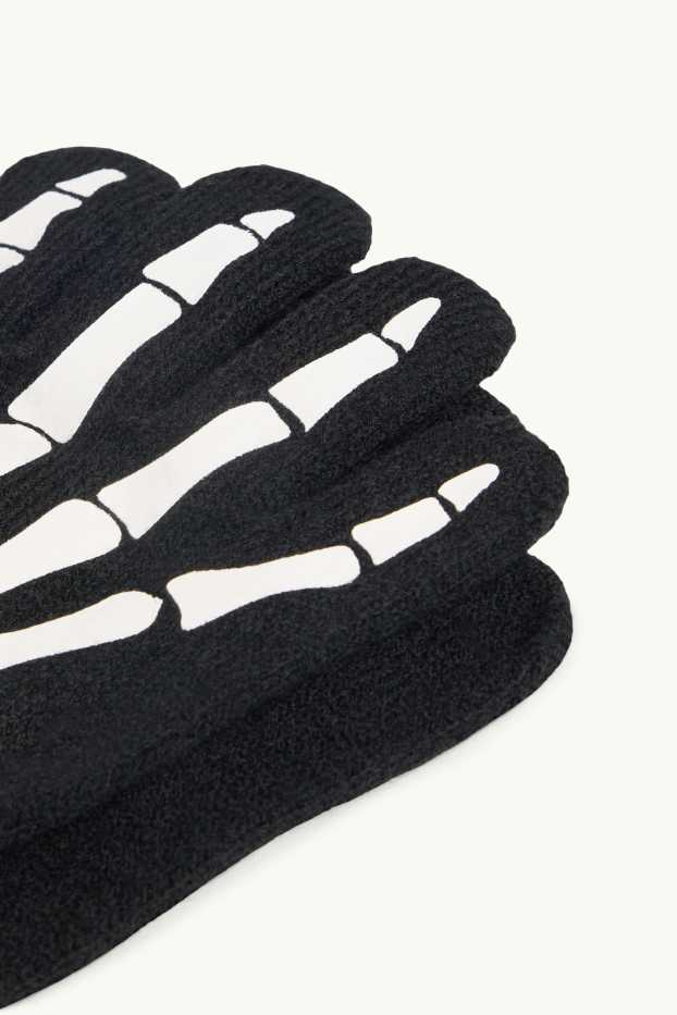 Halloween - skeleton - gloves - glow-in-the-dark - black