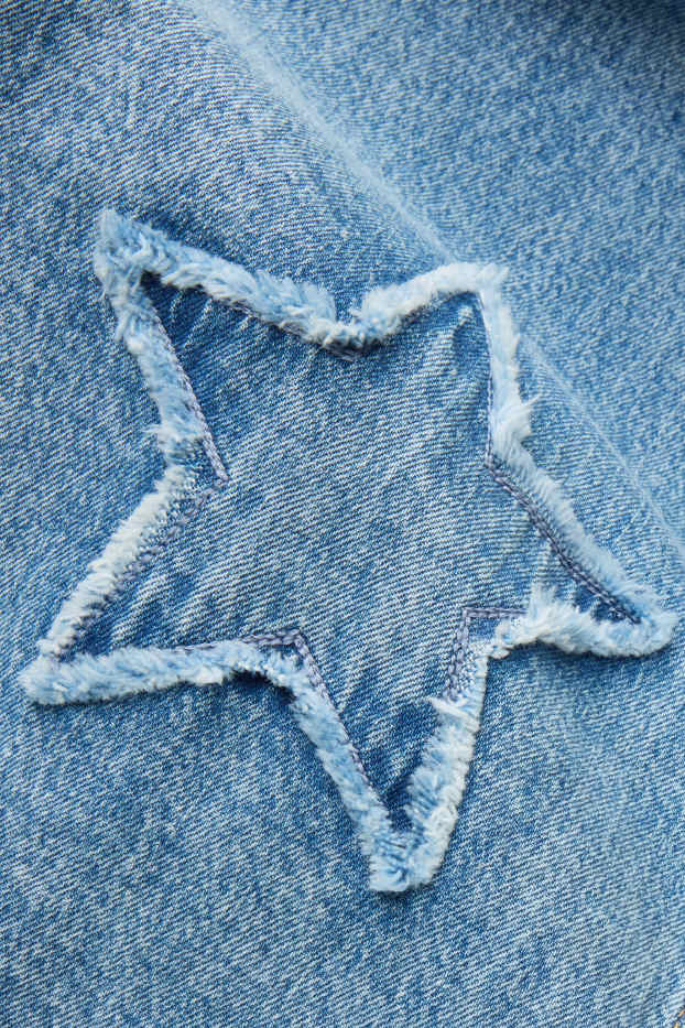 Children Girls - Star - wide leg jeans - blue denim