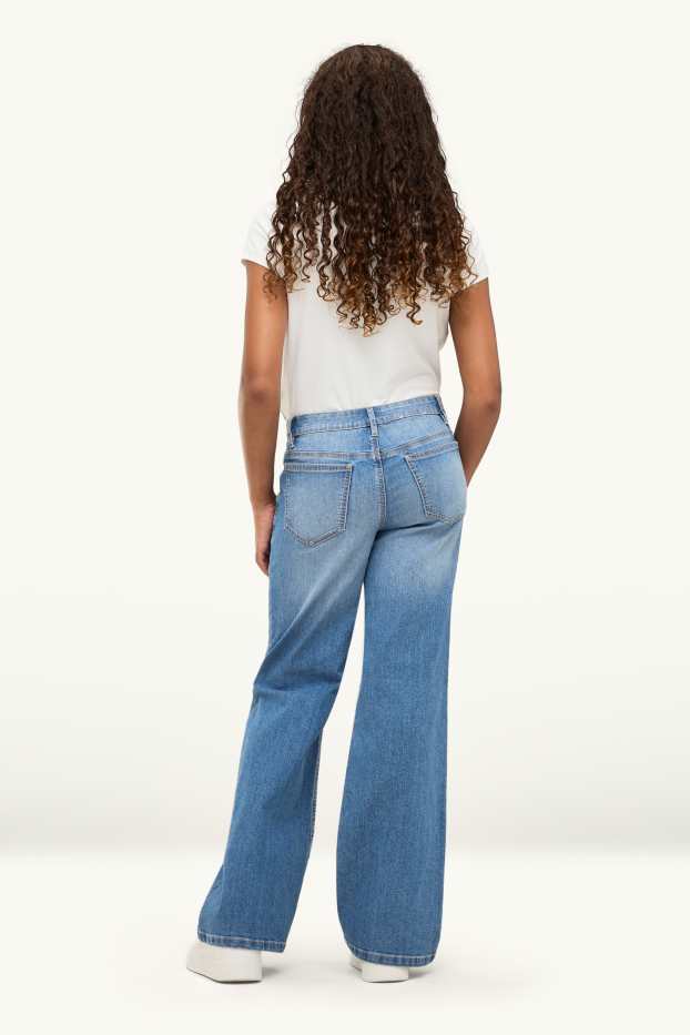 Children Girls - Wide leg jeans - blue denim