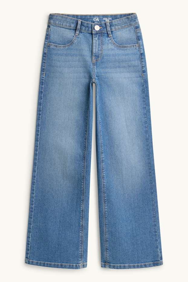 Children Girls - Wide leg jeans - blue denim